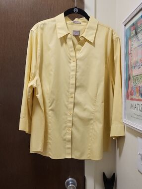 Chico's Soft Butteryellow Button-Down Blouse